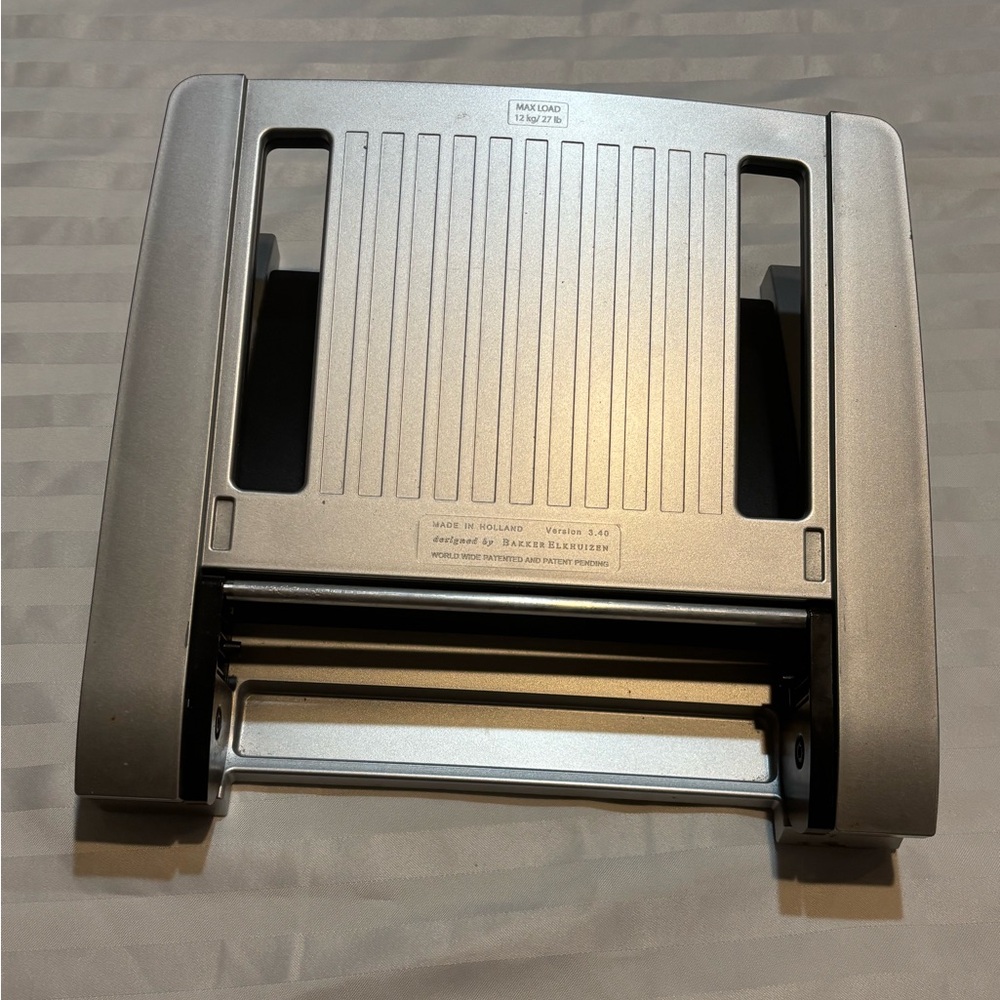 Bakker Elkhuizen Silver and Black Folding Laptop Stand (Good Condition)